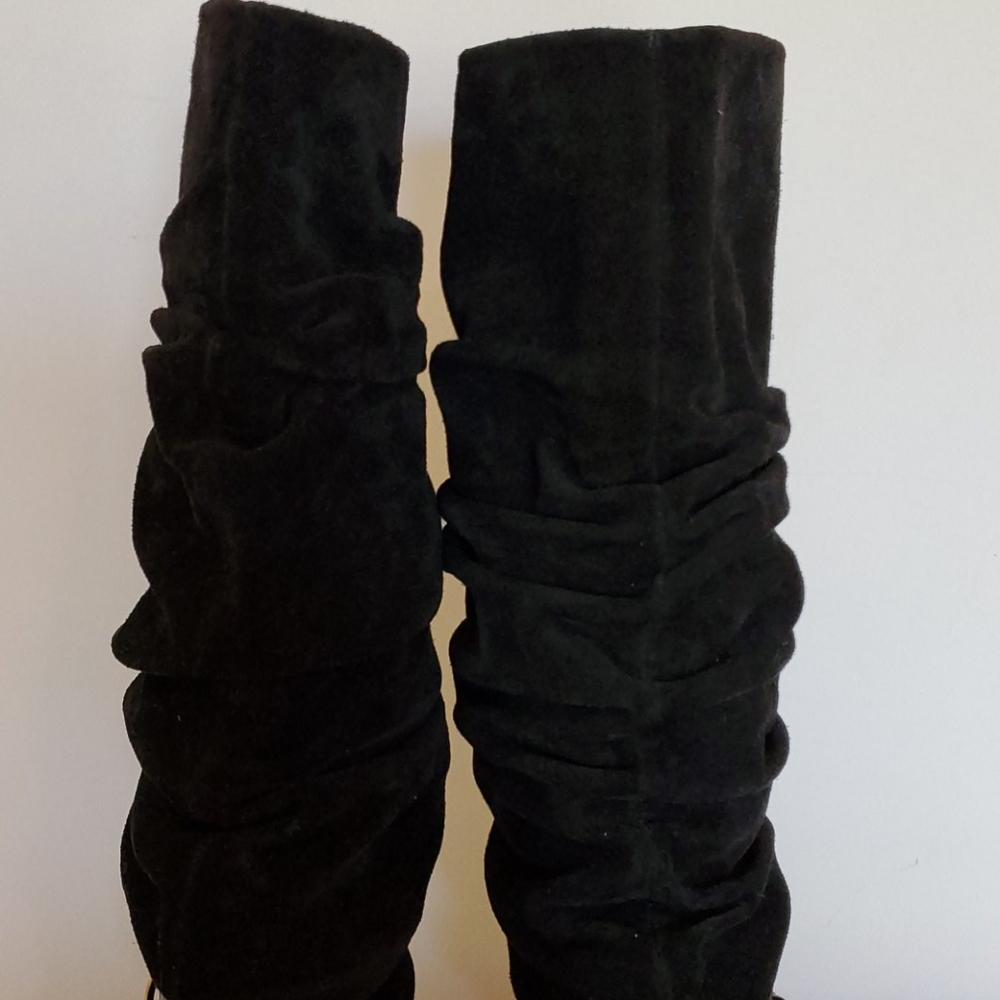 Dior Black Suede Boots Knee High 4in Stilletto 39 - Picture 10 of 16